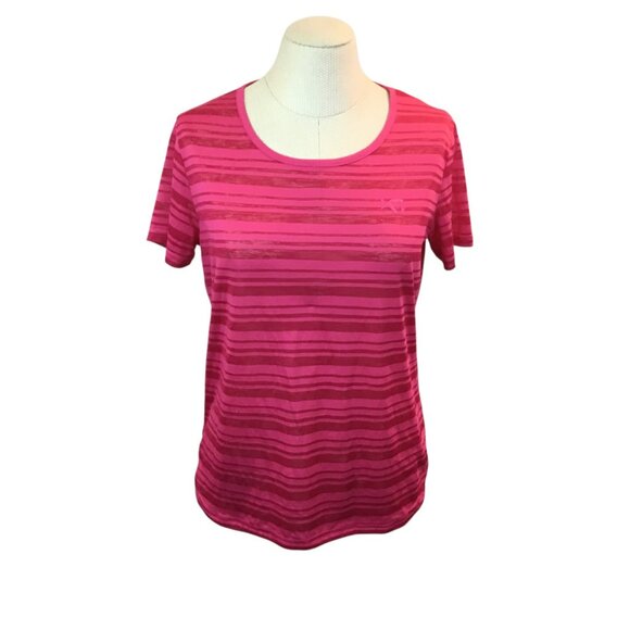 Kari Traa Womens Medium Pink Striped Polyester T-Shirt - Picture 9 of 9